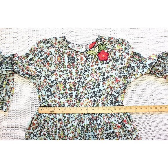 Bhanuni by Jyoti Libra Embroidered Tunic Mini Dress Size M Floral Anthropologie - Picture 4 of 13